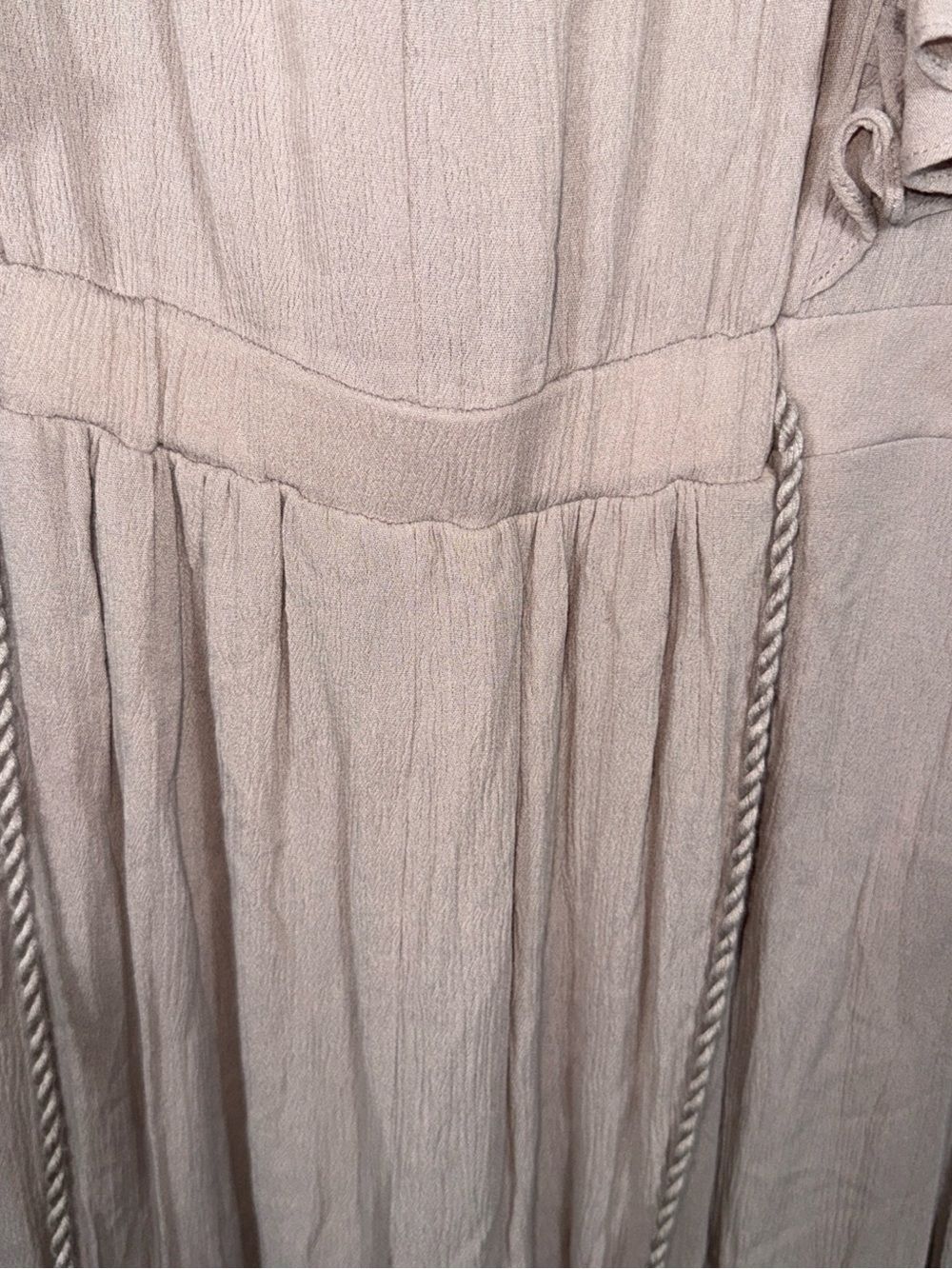 Baltic Born Taupe Ruffle Maxi Dress with Braided Waist Tie - Picture 10 of 14